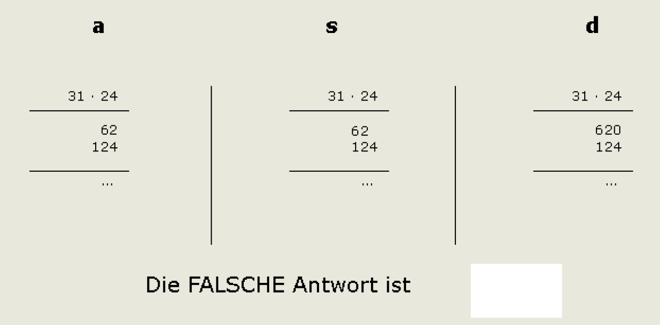 Beispielitem „Schriftliche Multiplikation”